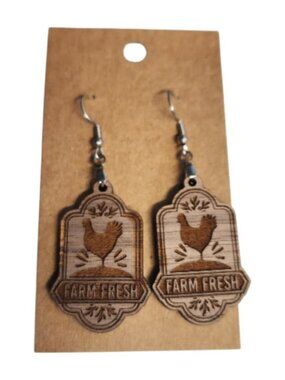 Homestead Harvest Farm Fresh Wood Drop Earrings